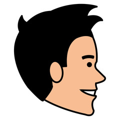 young man head model avatar character vector illustration design