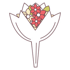 bouquet of flowers isolated icon vector illustration design