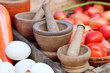 salad papaya at street food