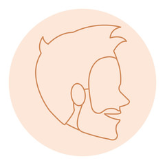 young man head model avatar character vector illustration design