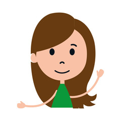 cute and little girl character vector illustration design