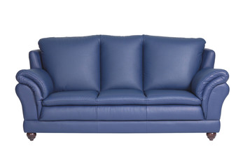 Blue sofa isolated on white background
