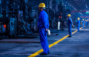 Fototapeta premium interior view of a steel factory,steel industry in city of China.
