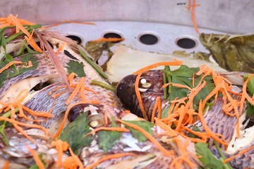 Steamed fish at street food