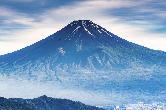 Peak Of Fuji Mountain In Summer