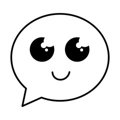 Fototapeta premium speech bubble message kawaii character vector illustration design