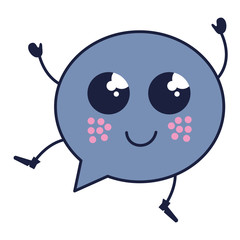 speech bubble message kawaii character vector illustration design