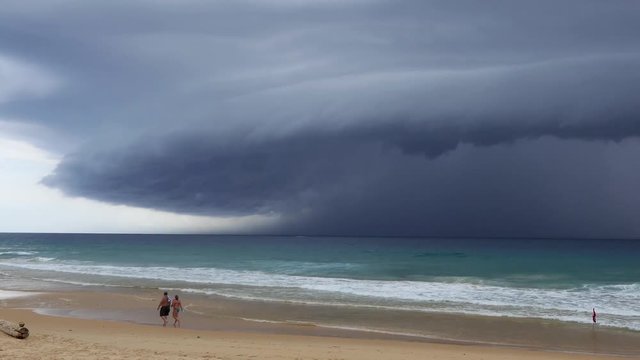 shelf cloud at Karon Beach Phuket Thailand