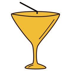 cocktail cup with straw vector illustration design