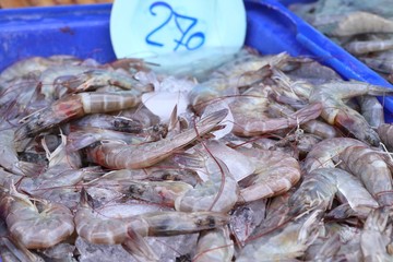 Fresh shrimp at the market
