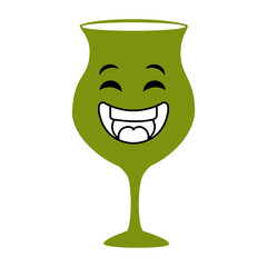 wine cup kawaii character vector illustration design