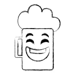 beer jar kawaii character vector illustration design