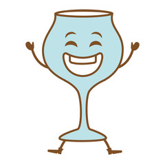 wine cup kawaii character vector illustration design