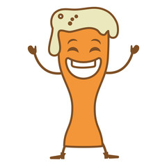 beer cup kawaii character vector illustration design