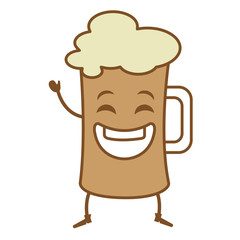 beer jar kawaii character vector illustration design