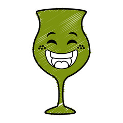 wine cup kawaii character vector illustration design