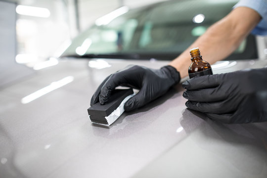 Fototapeta Car detailing concept. Auto cleaning and polish.