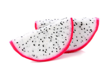 fresh dragon fruit on white background