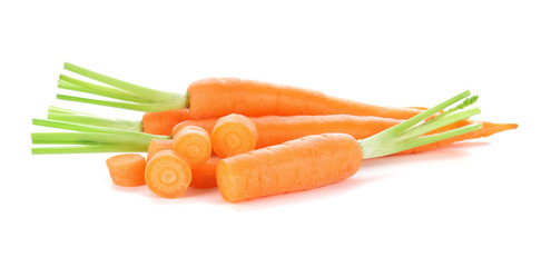 fresh carrots, baby carrot isolated on white background