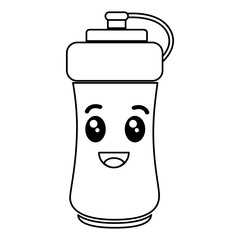 bottle gym kawaii character vector illustration design