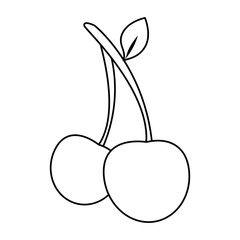 cherry fresh fruit icon vector illustration design