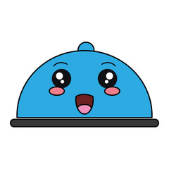 tray server kawaii character vector illustration design