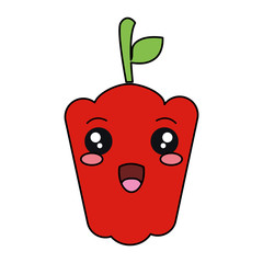 pepper fresh vegetable kawaii character vector illustration design