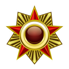 Heraldic star on a white background