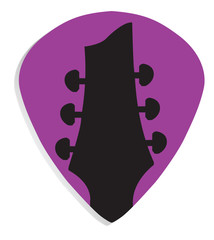 Guitar headstock in guitar pick icon