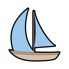 Sailboat icon over white background vector illustration