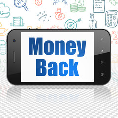Finance concept: Smartphone with Money Back on display
