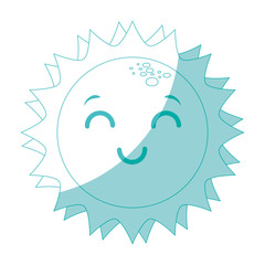 cartoon happy sun icon over white background vector illustration