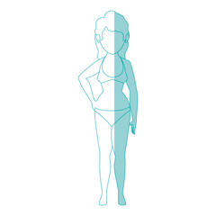 woman wearing swimsuit icon over white background vector illustration