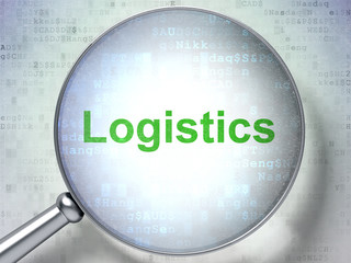 Business concept: Logistics with optical glass