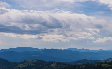 Carpathian mountains landscape in Ukraine in the summer season in Yaremche