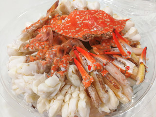 Steamed Crab in buffet line - seafood.