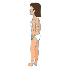 woman wearing a swimsuit icon over white background colorful design  vector illustration