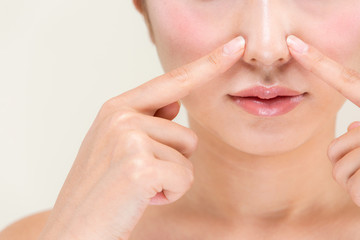 Obraz premium Pielęgnacja skóry nosa