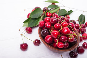Naklejka na ściany i meble fresh red cherry fruit