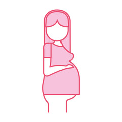 Obraz na płótnie Canvas pregnant woman avatar character vector illustration design