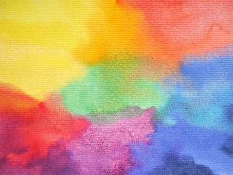 rainbow colorful watercolor painting hand drawn abstract art