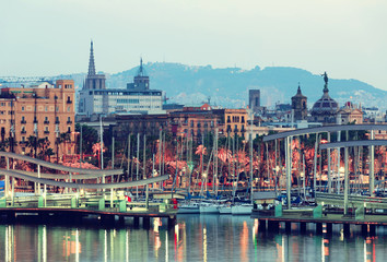 Fototapeta premium Port Vell in morning. Barcelona