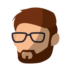 avatar man with glasses icon over white background vector illustration