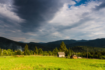 Carpathian mountains landscape in Ukraine in the summer season in Yaremche