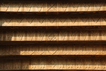 Wood carving detail at old Mosque of Masjid Besar Mataram Kotagede. Build on 1575 and it was...