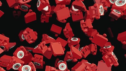 Looping 3d animation featuring falling retro red rotary phones against a dark background.
- Powered by Adobe