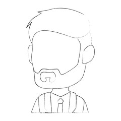 avatar man with beard icon over white background vector illustration