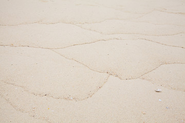 Surface of sandy beach formed by the crashing of the waves.