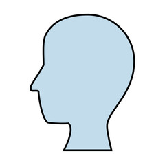 head icon over white background vector illustration