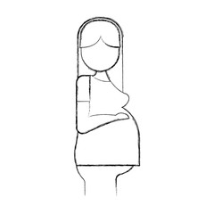 pregnant woman avatar character vector illustration design